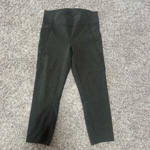 Lululemon Time to Sweat crop leggings sz 10 olive green